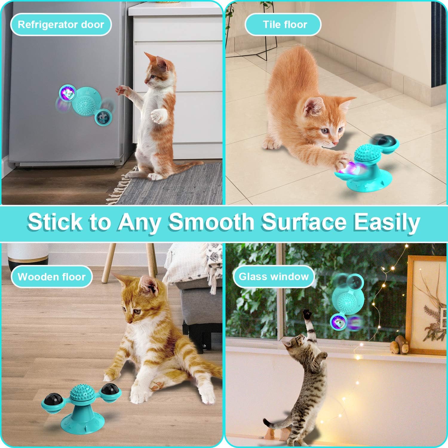 Animal Doll  Stuffed Cat Pet  Catnip Grass Toy Interactive Windmill