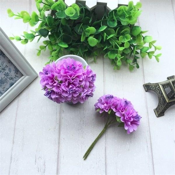 6pcs Silk Stamen Artificial Flower Bouquet Wedding Handmade Wreath Scrapbooking Craft