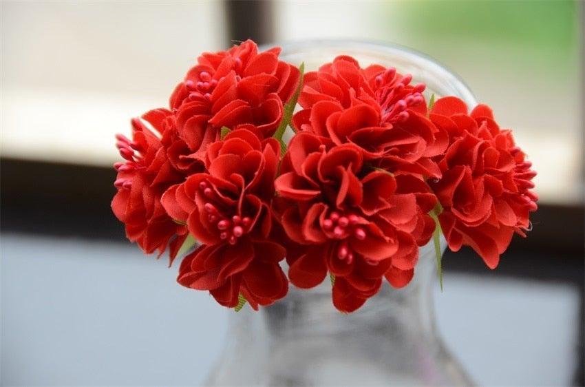 6pcs Silk Stamen Artificial Flower Bouquet Wedding Handmade Wreath Scrapbooking Craft