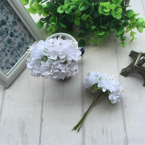 6pcs Silk Stamen Artificial Flower Bouquet Wedding Handmade Wreath Scrapbooking Craft
