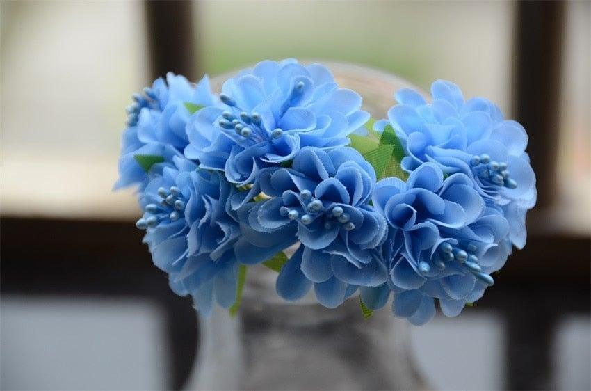 6pcs Silk Stamen Artificial Flower Bouquet Wedding Handmade Wreath Scrapbooking Craft