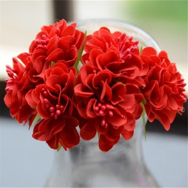 6pcs Silk Stamen Artificial Flower Bouquet Wedding Handmade Wreath Scrapbooking Craft