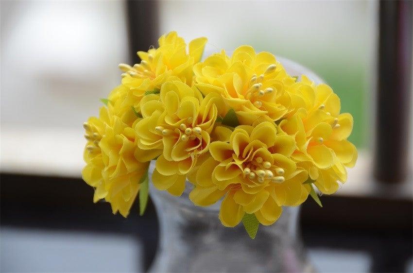 6pcs Silk Stamen Artificial Flower Bouquet Wedding Handmade Wreath Scrapbooking Craft