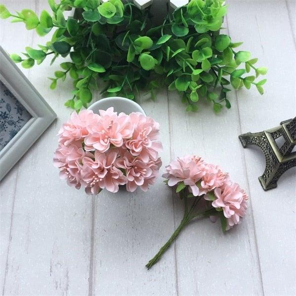 6pcs Silk Stamen Artificial Flower Bouquet Wedding Handmade Wreath Scrapbooking Craft