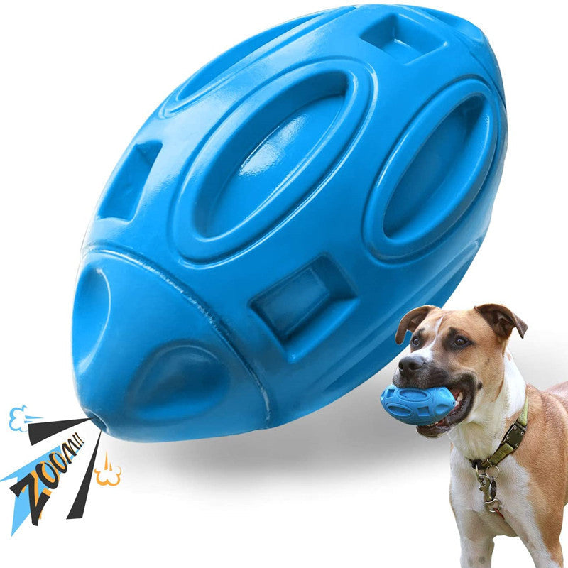 Dog Toys Rubber Sounding Rugby Wear-Resistant Bite-Resistant Sounding Dog Ball