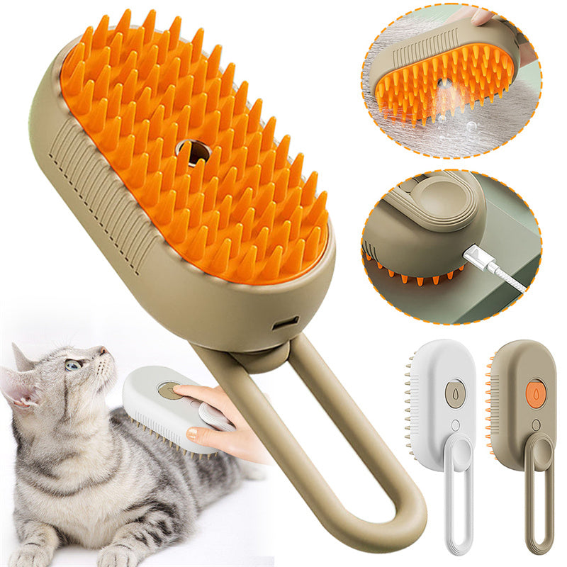 3 In 1 Electric Spray Cat Hair Brushes For Massage, Grooming, Hair Removal