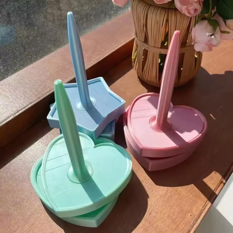 Vertical Shiny-Design Yarn Spinners and Holders