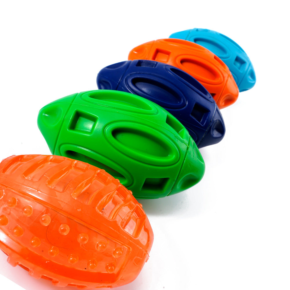 Dog Toys Rubber Sounding Rugby Wear-Resistant Bite-Resistant Sounding Dog Ball