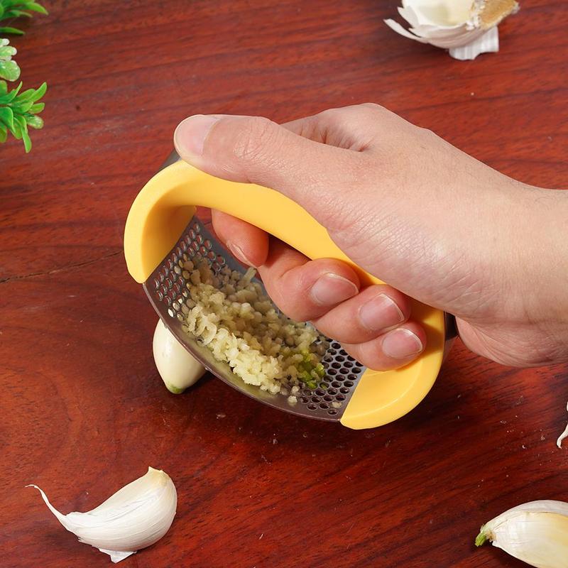 Stainless Steel Garlic Masher Press Manual Curve