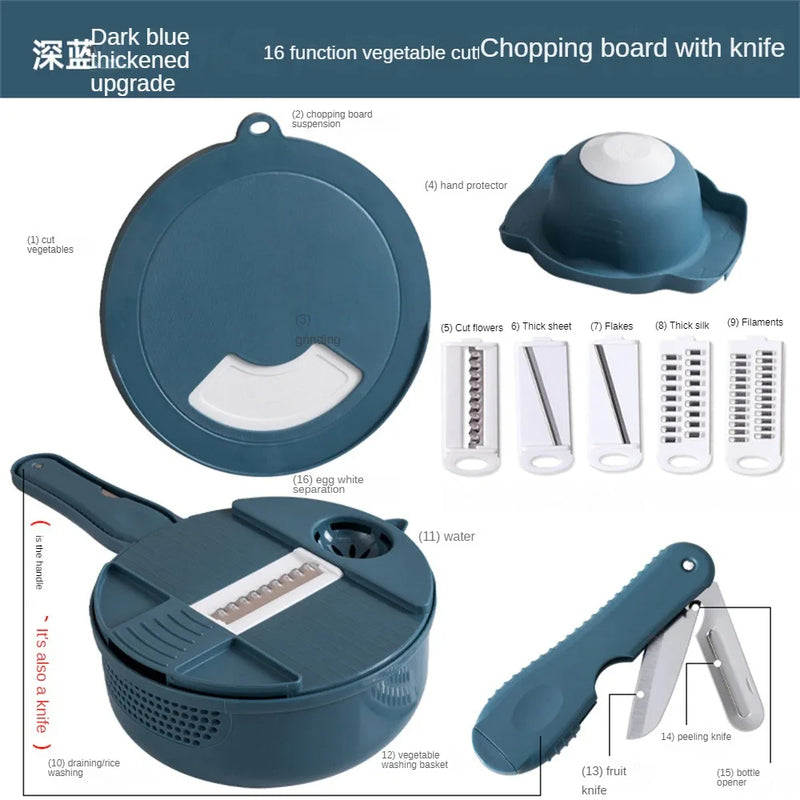 Vegetable Cutter Multifunctional Grater Slicer with Container Kitchen Gadgets