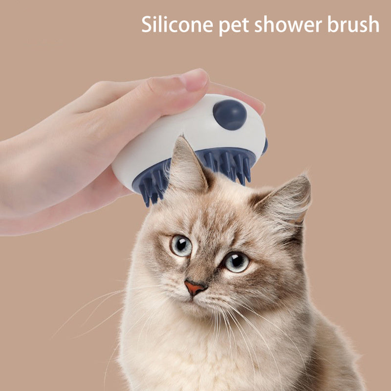 Silicone Pet Cat And Dog Shower Soft Bristled Brush Panda Shape Pet Soft Massage