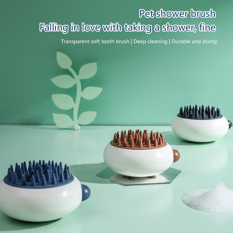Silicone Pet Cat And Dog Shower Soft Bristled Brush Panda Shape Pet Soft Massage