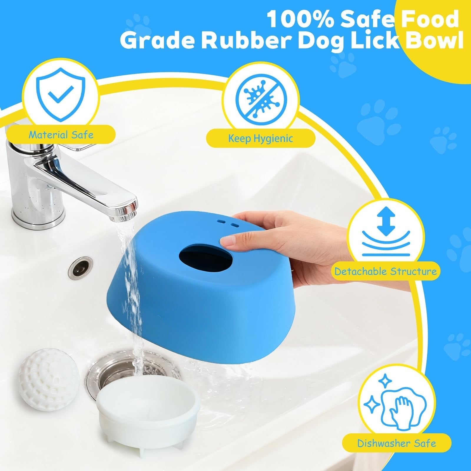 Pet Slow Feeder Non-Slip Spherical Dog Licking Bowl for Liquid Treats Bone Broth Yogurt