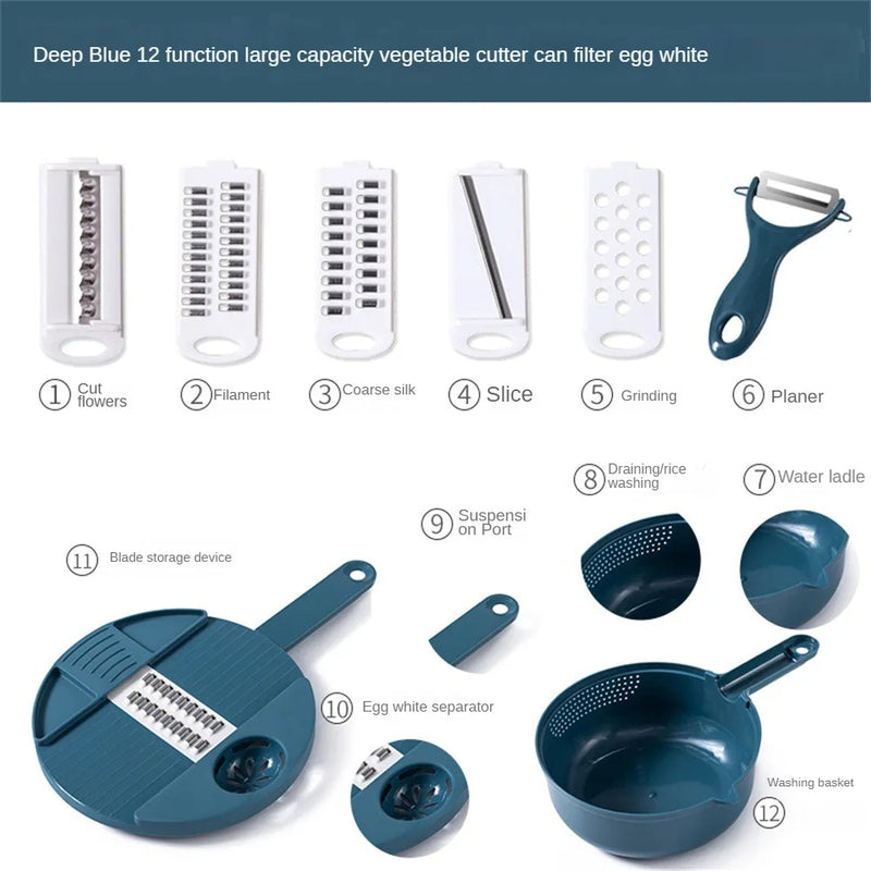 Vegetable Cutter Multifunctional Grater Slicer with Container Kitchen Gadgets