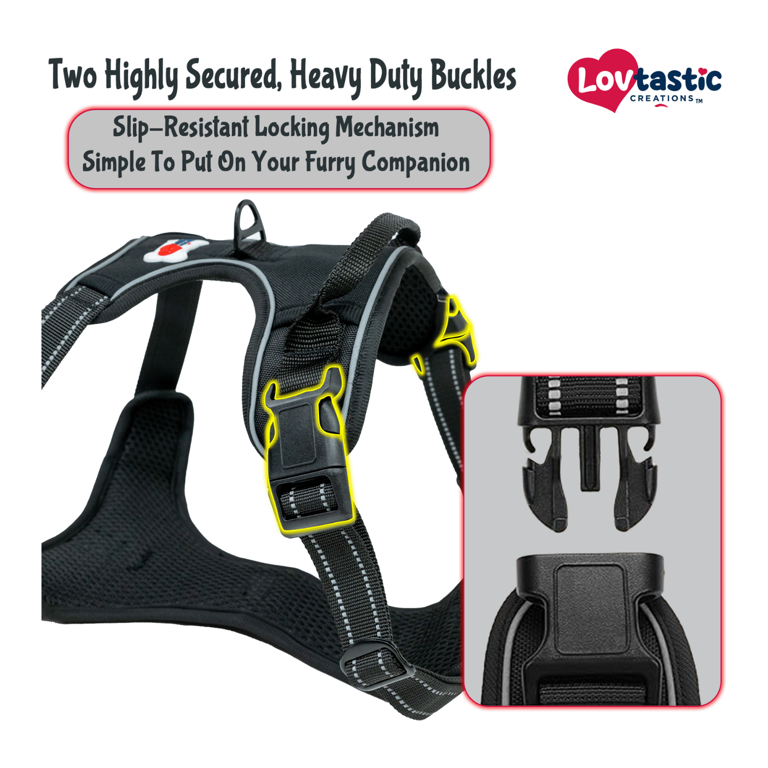 Lovtastic Creations™ No-Pull Dog Harness - w/Strong-Durable Dog Leash & Poopbag Holder