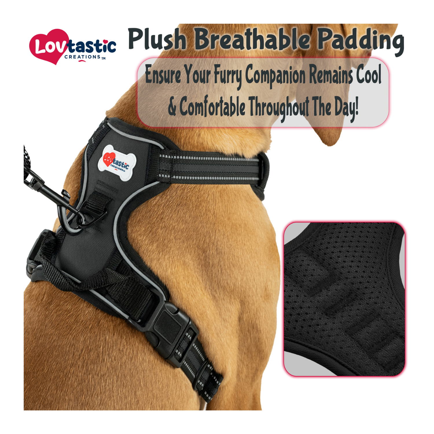 Lovtastic Creations™ No-Pull Dog Harness - w/Strong-Durable Dog Leash & Poopbag Holder