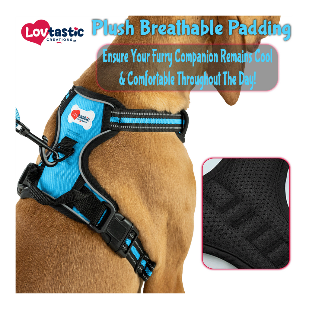 Lovtastic Creations™ No-Pull Dog Harness - w/Strong-Durable Dog Leash & Poopbag Holder