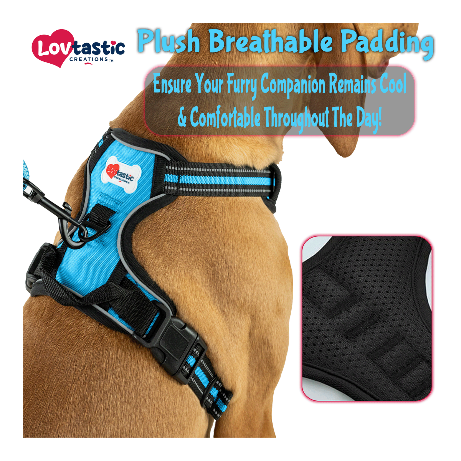 Lovtastic Creations™ No-Pull Dog Harness - w/Strong-Durable Dog Leash & Poopbag Holder