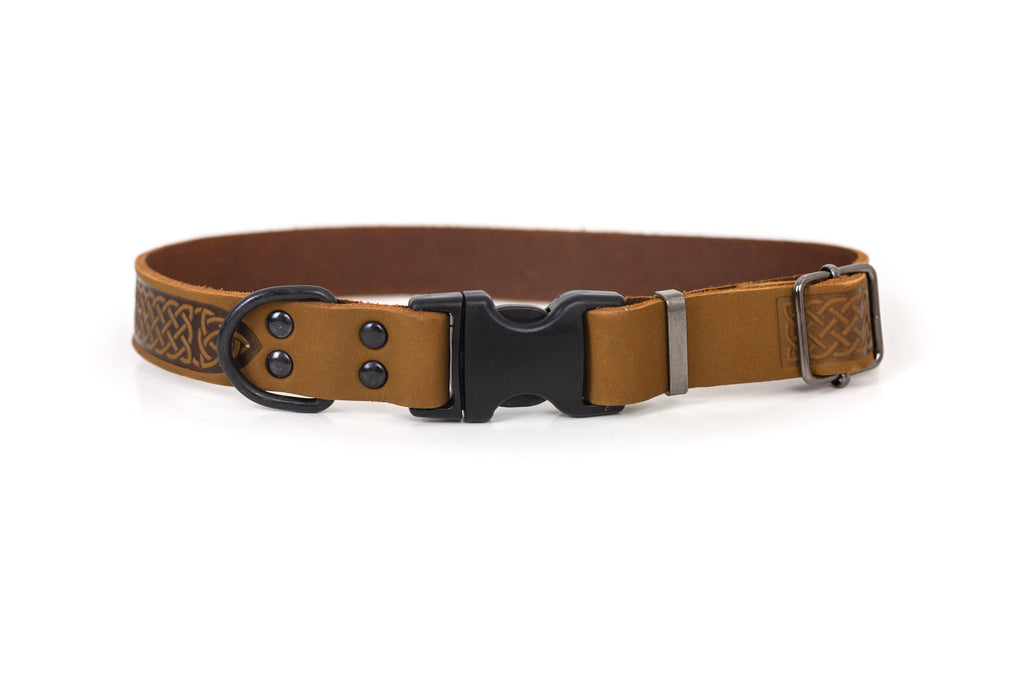 Celtic Sport Quick-Release Leather Dog Collar