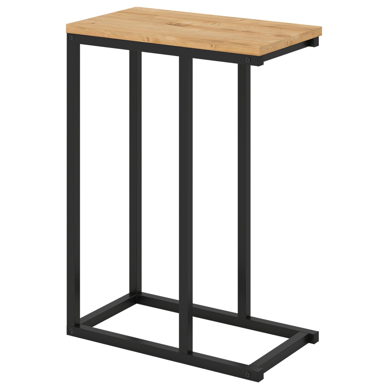 C-Shaped End Table Small Side Table with Sturdy Metal Frame