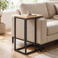 C-Shaped End Table Small Side Table with Sturdy Metal Frame