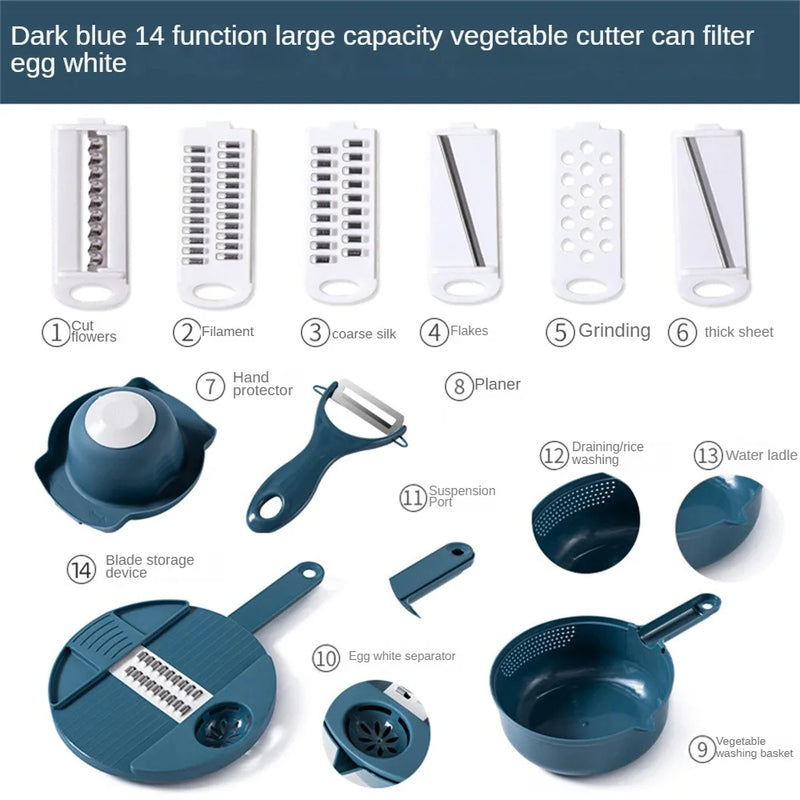 Vegetable Cutter Multifunctional Grater Slicer with Container Kitchen Gadgets