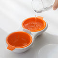 Mini Twin Egg Boiler Creative Tableware Microwave Oven Egg Steamer Double Layer With Lid