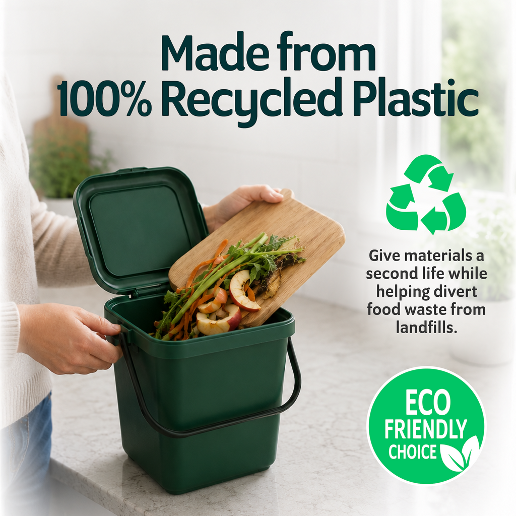 EcoSafe 2.5-Gallon Kitchen Caddy, Eco-Friendly Compost Container