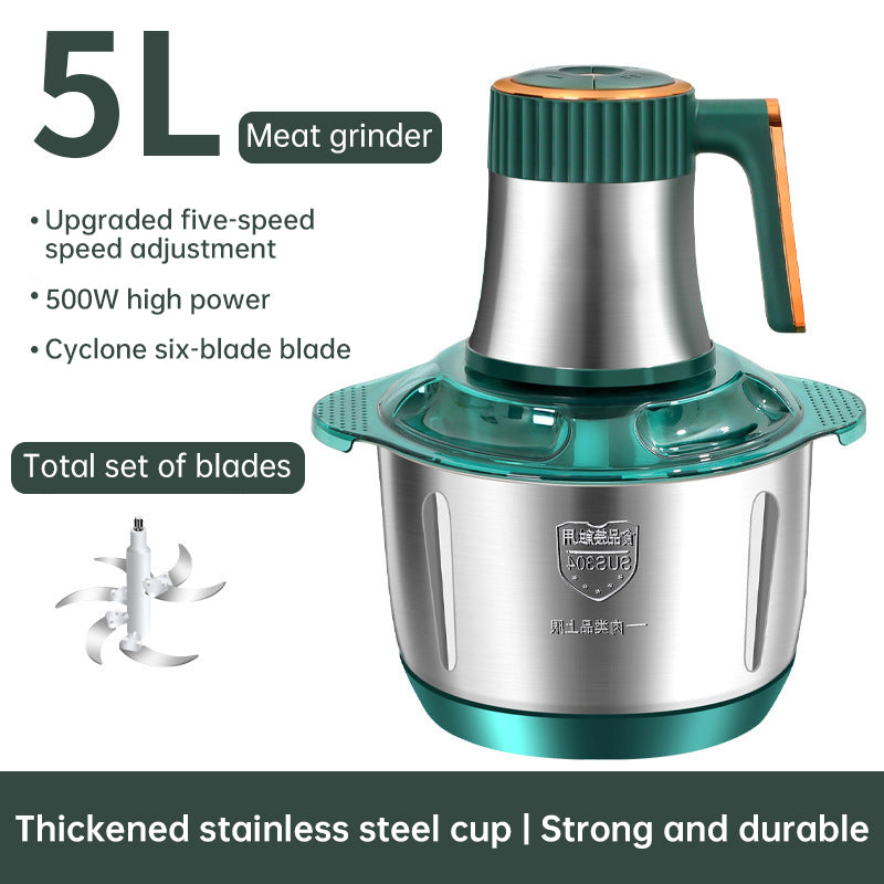 Electric Meat Grinders, 5L Food Processor, Stainless Steel Multifunctional