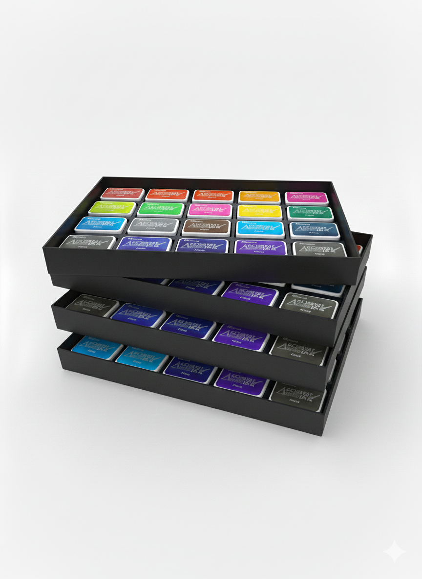 Mini Archival Ink Pad Stackable Storage Tray, Compact Organizer for Craft and Scrapbooking