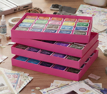 Mini Archival Ink Pad Stackable Storage Tray, Compact Organizer for Craft and Scrapbooking