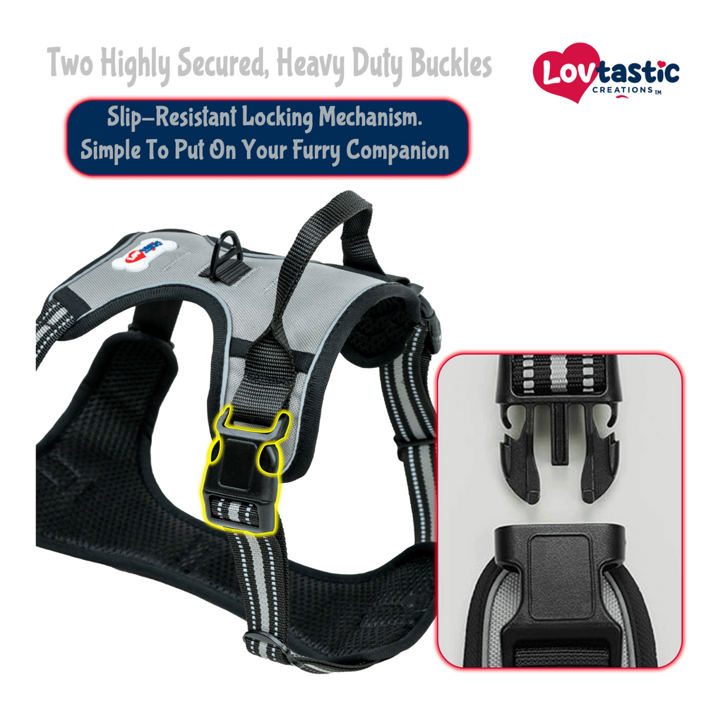 Lovtastic Creations™ No-Pull Dog Harness - w/Strong-Durable Dog Leash & Poopbag Holder