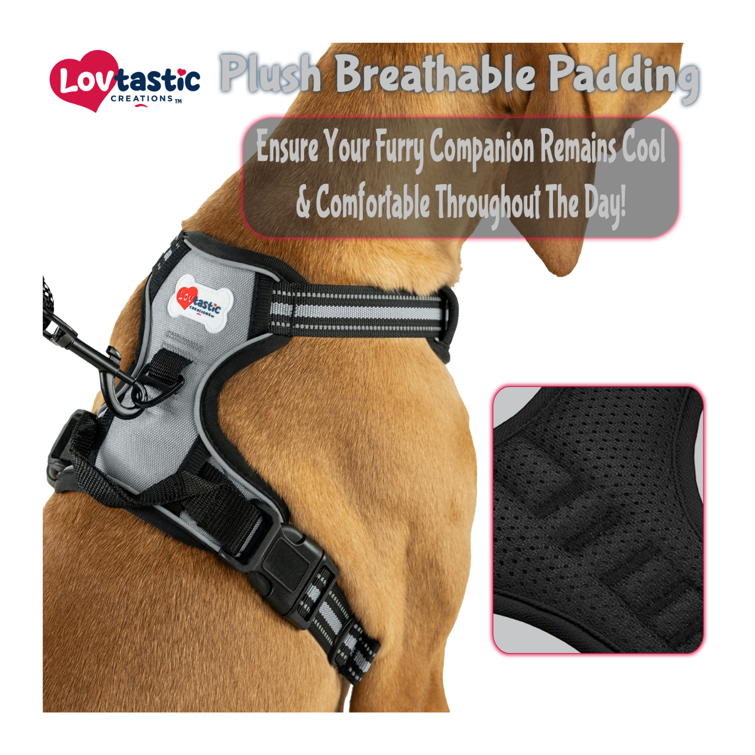 Lovtastic Creations™ No-Pull Dog Harness - w/Strong-Durable Dog Leash & Poopbag Holder