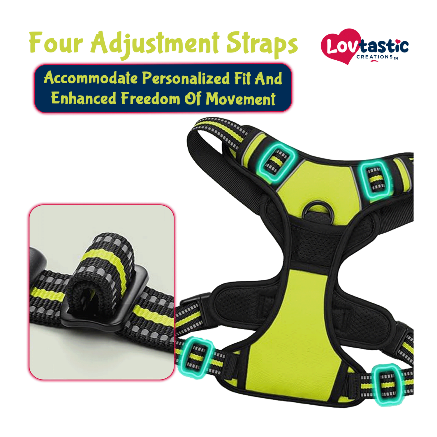 Lovtastic Creations™ No-Pull Dog Harness - w/Strong-Durable Dog Leash & Poopbag Holder