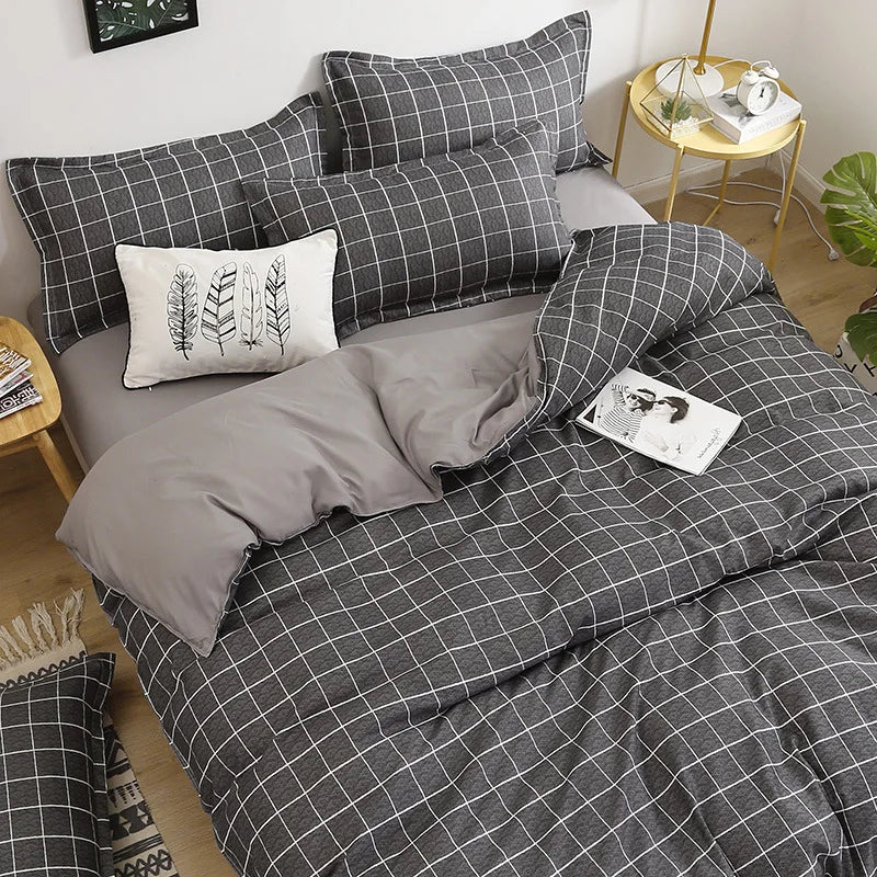 Daisy Printed King Size Duvet Cover Set with Sheets High Quality Washed Cotton Bedding Set