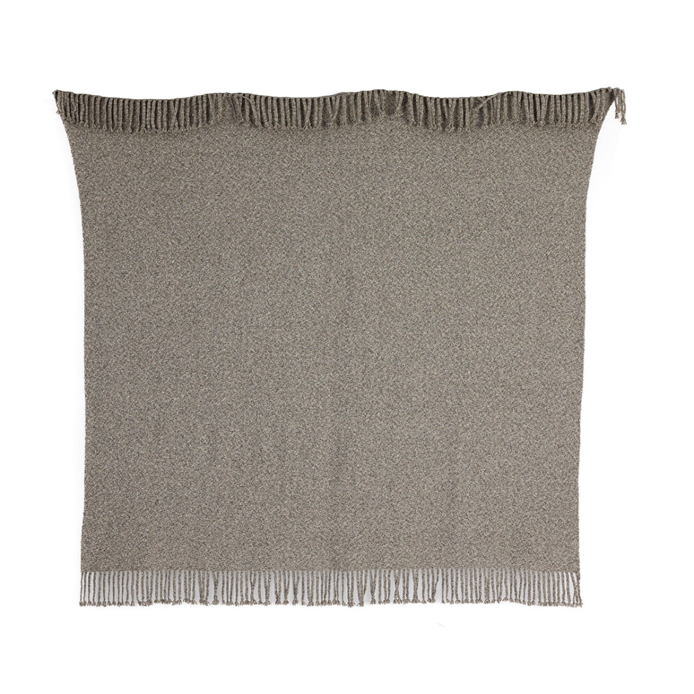 Handloomed Peruvian Pima Cotton & Undyed Baby Alpaca Graphite Throw Blanket
