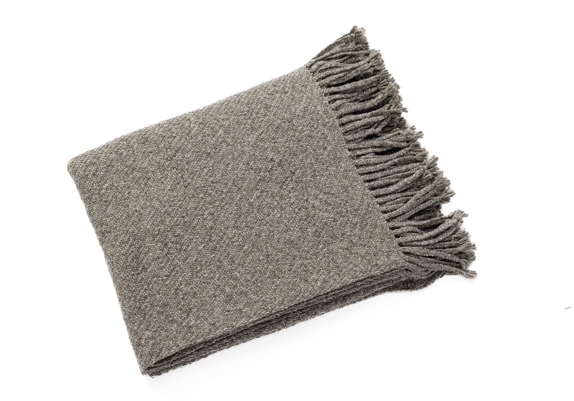 Handloomed Peruvian Pima Cotton & Undyed Baby Alpaca Graphite Throw Blanket