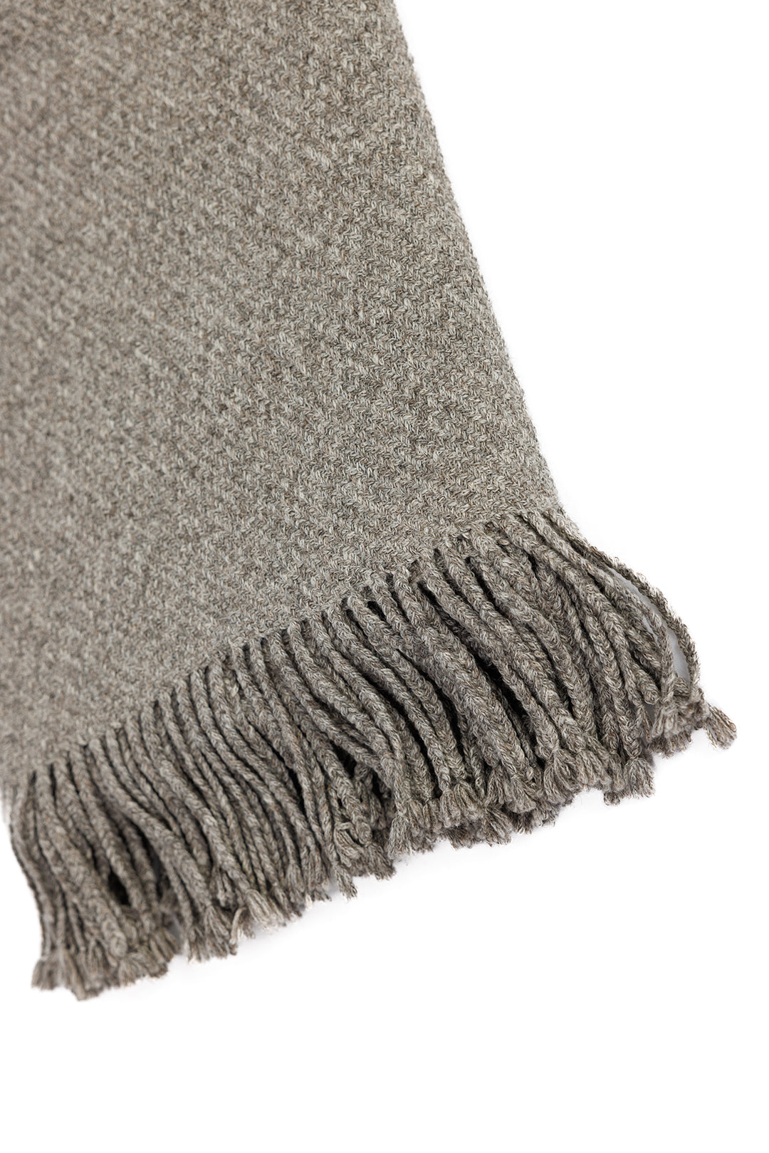 Handloomed Peruvian Pima Cotton & Undyed Baby Alpaca Graphite Throw Blanket
