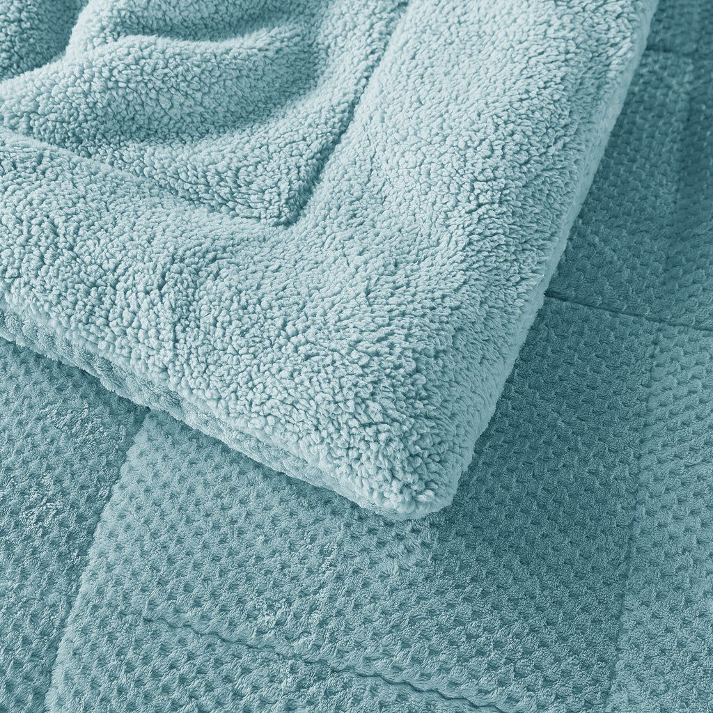 Kasentex Reversible All-Season Plush Comforter Set Twin/Queen/King - Warm Plush Bedding