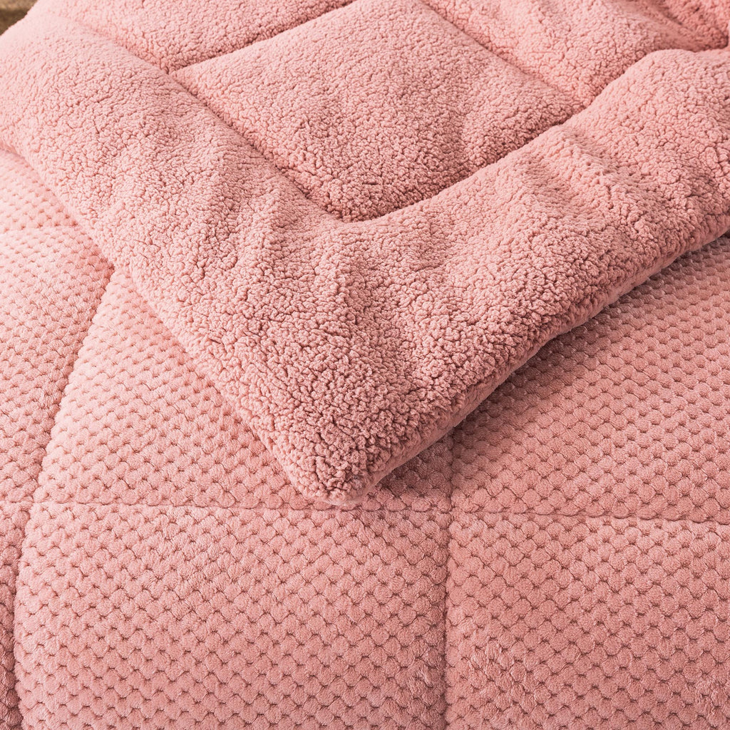 Kasentex Reversible All-Season Plush Comforter Set Twin/Queen/King - Warm Plush Bedding