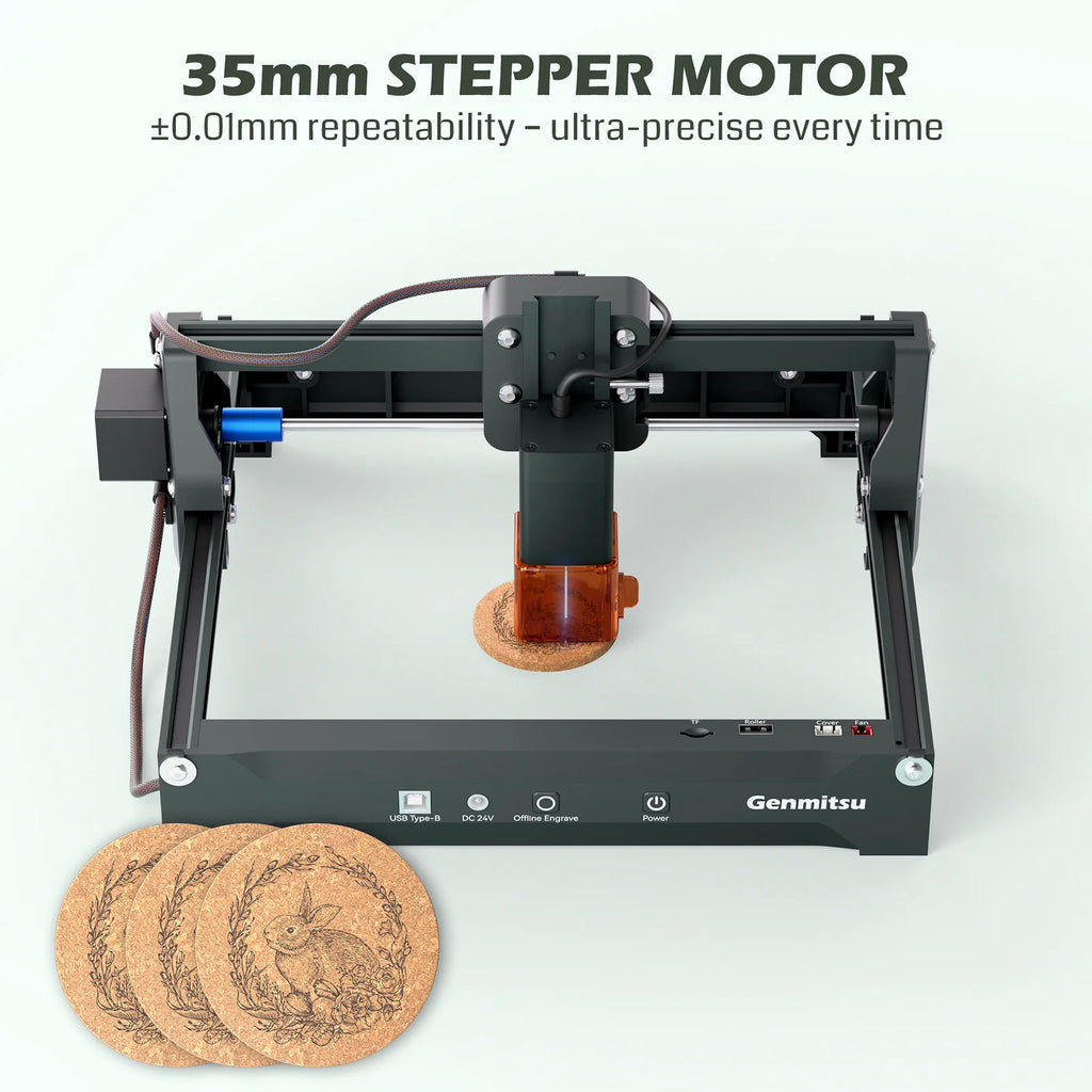 Kortek Laser Engraver Machine, 2.5W/5W/10W, ±0.01mm High Precision, IR Laser Compatible