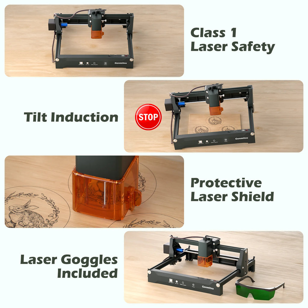 Kortek Laser Engraver Machine, 2.5W/5W/10W, ±0.01mm High Precision, IR Laser Compatible