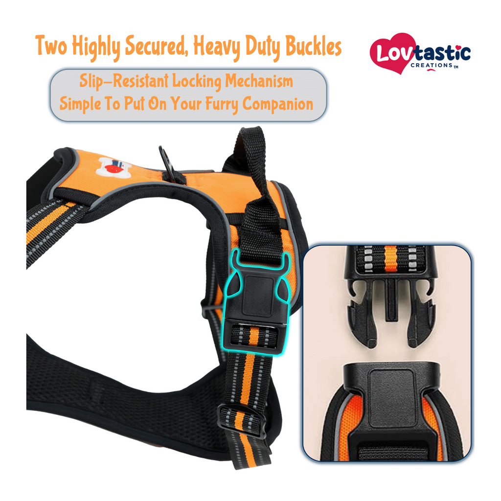 Lovtastic Creations™ No-Pull Dog Harness - w/Strong-Durable Dog Leash & Poopbag Holder