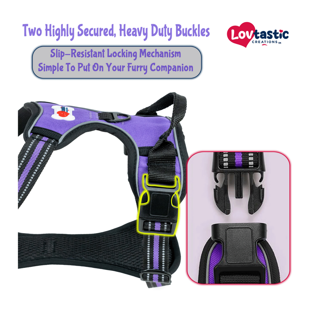 Lovtastic Creations™ No-Pull Dog Harness - w/Strong-Durable Dog Leash & Poopbag Holder