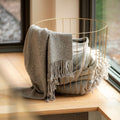 Handloomed Peruvian Pima Cotton & Undyed Baby Alpaca Graphite Throw Blanket