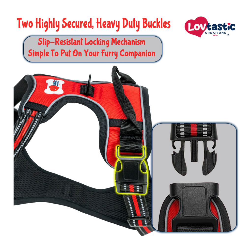 Lovtastic Creations™ No-Pull Dog Harness - w/Strong-Durable Dog Leash & Poopbag Holder
