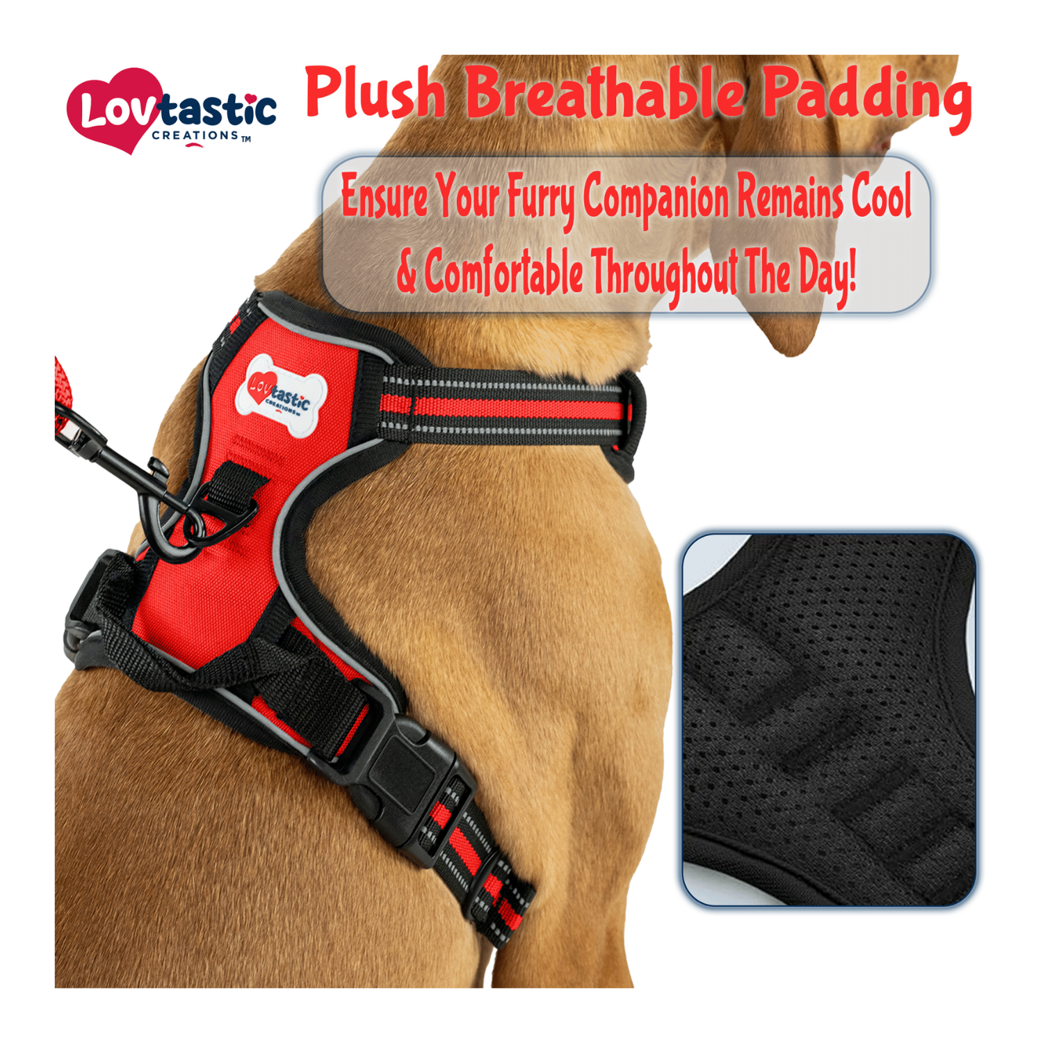 Lovtastic Creations™ No-Pull Dog Harness - w/Strong-Durable Dog Leash & Poopbag Holder