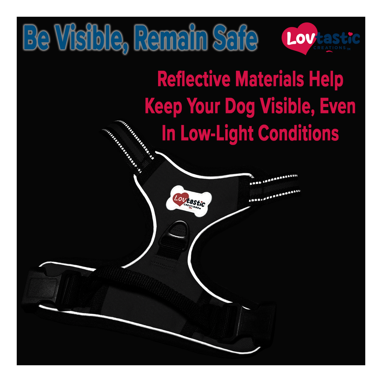 Lovtastic Creations™ No-Pull Dog Harness - w/Strong-Durable Dog Leash & Poopbag Holder
