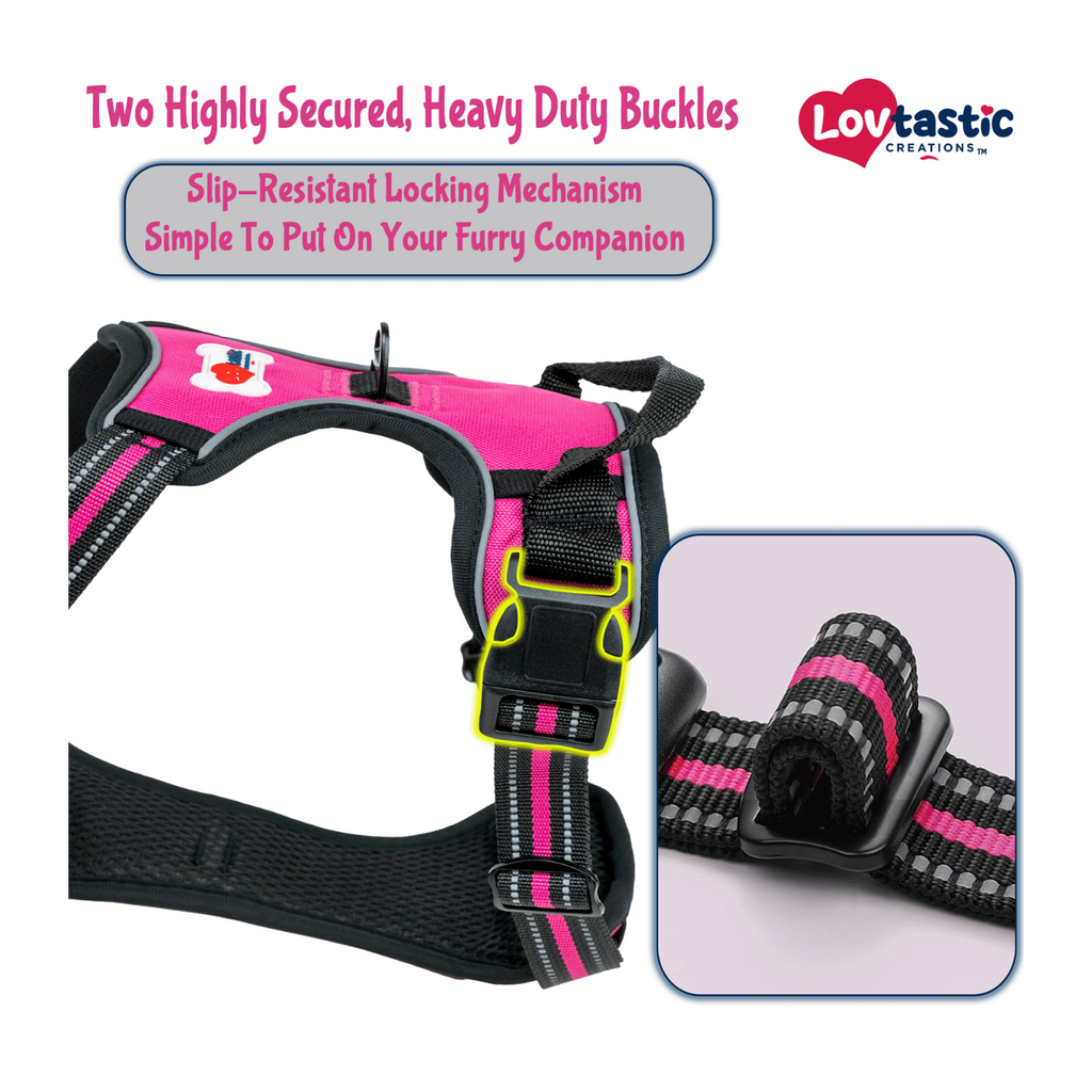 Lovtastic Creations™ No-Pull Dog Harness - w/Strong-Durable Dog Leash & Poopbag Holder