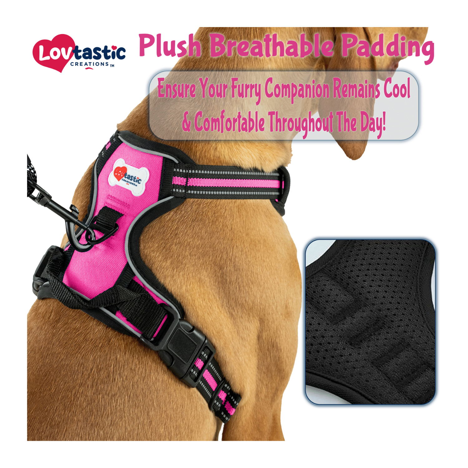 Lovtastic Creations™ No-Pull Dog Harness - w/Strong-Durable Dog Leash & Poopbag Holder